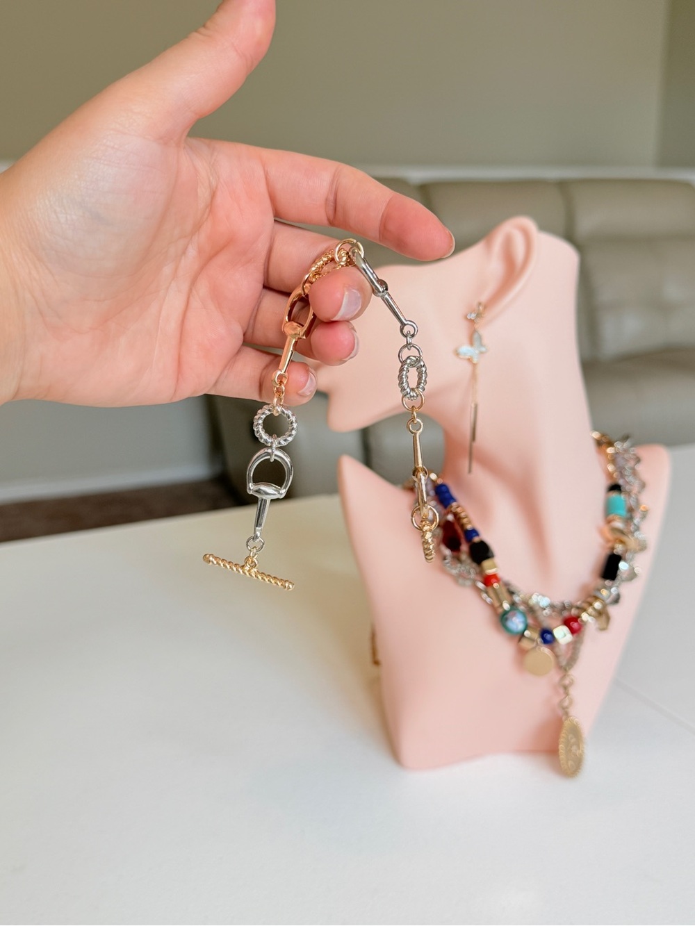 Gold and Silver Link Charm Bracelet - Picture 7 of 10